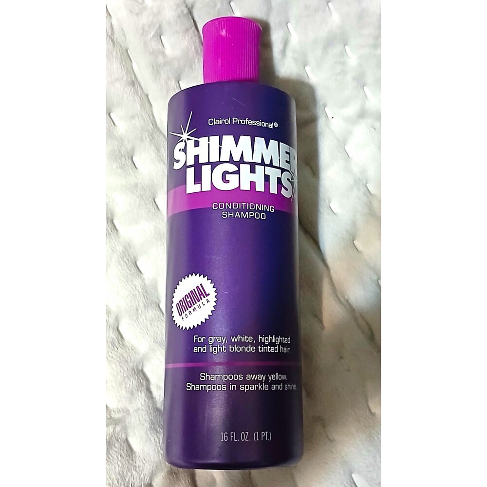 Vintage 1980s Clairol Shimmer Lights Purple Shampoo Lot 3 Bottles Movie Set Prop - Picture 2 of 9